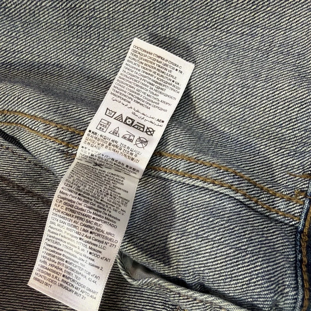 GAP Womens Jacket Size L Blue Jean Denim Icon Saddle Long Sleeve Cotton Pockets - Picture 14 of 16